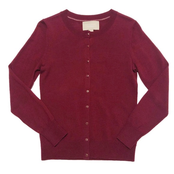 BANANA REPUBLIC | Red Cardigan 100% Merino Wool PS - Picture 3 of 15